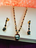 N0316_ Beguiling American Diamond engraved necklace with studded with beautiful stones.