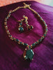 N0316_ Beguiling American Diamond engraved necklace with studded with beautiful stones.