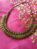 N0320_Classy German Silver oxidized coin design crafted necklace with delicate work.