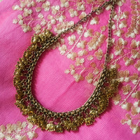 N0333_ Gorgeous design German Silver oxidized crafted necklace with delicate craftwork of elephant design pendants.