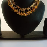 N0333_ Gorgeous design German Silver oxidized crafted necklace with delicate craftwork of elephant design pendants.