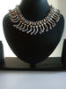N0321_Trendy German Silver oxidized crafted necklace with unique craftwork.