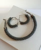 N0338_ Trendy oxidized metal base crafted necklace with delicate work with a touch of beads.