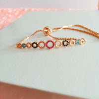 B0209_Stylish crafted bracelets with delicate multi color stone work.