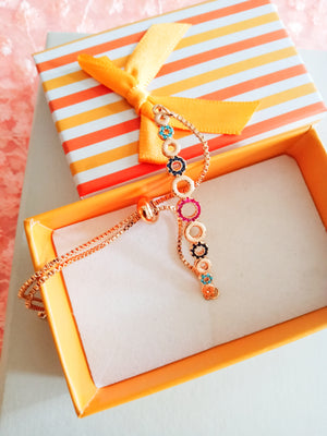 B0209_Stylish crafted bracelets with delicate multi color stone work.