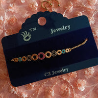 B0209_Stylish crafted bracelets with delicate multi color stone work.