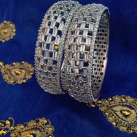 B0160_Gorgeous crafted bangles studded with American Diamond stones.