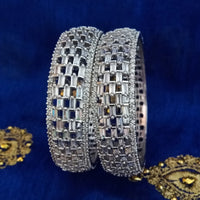 B0160_Gorgeous crafted bangles studded with American Diamond stones.