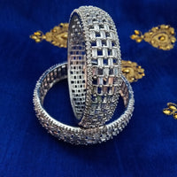 B0160_Gorgeous crafted bangles studded with American Diamond stones.