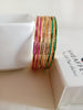 B0225_Gorgeous vibrant colorful gold plated set of bangles with beautiful stone work.