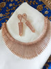 N01193_ Ravishing rose gold American Diamond engraved choker necklace with delicate craft work.