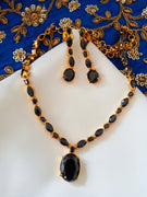 N0316_ Beguiling American Diamond engraved necklace with studded with beautiful stones.
