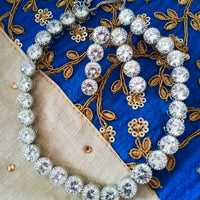 N0314_ Elegant American Diamond engraved choker necklace with beautiful craft work of circular shaped dazzling stones.