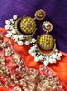 E0122_Gorgeous Meenakari earring with delicate Meenakari work  studded with stones and embellished with pearls