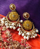 E0122_Gorgeous Meenakari earring with delicate Meenakari work  studded with stones and embellished with pearls