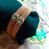 B0120_Classic Style rose gold,american diamond studded bangles with a touch of emerald for Women in Set of 2