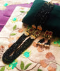 N0128_Gorgeous black Crystal necklace set studded with kundan stones.