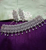 N0361_Gorgeous broad American Diamond engraved choker necklace with delicate craft work.