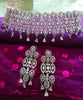 N0361_Gorgeous broad American Diamond engraved choker necklace with delicate craft work.