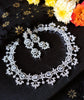 N0369_Elegant dazzling American Diamond stones embellished necklace set with delicate stone work.