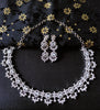 N0369_Elegant dazzling American Diamond stones embellished necklace set with delicate stone work.