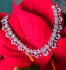 N0369_Elegant dazzling American Diamond stones embellished necklace set with delicate stone work.