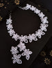 N0366_Beautiful American Diamond stones embellished floral pattern necklace set.