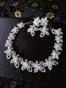 N0366_Beautiful American Diamond stones embellished floral pattern necklace set.