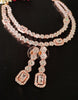 N0367_Classy layered American Diamond stones embellished floral necklace set with delicate craft work.