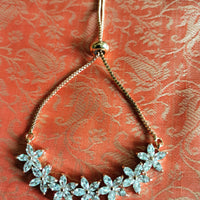 B0234_Lovely flower design bracelets studded with american diamond stones.