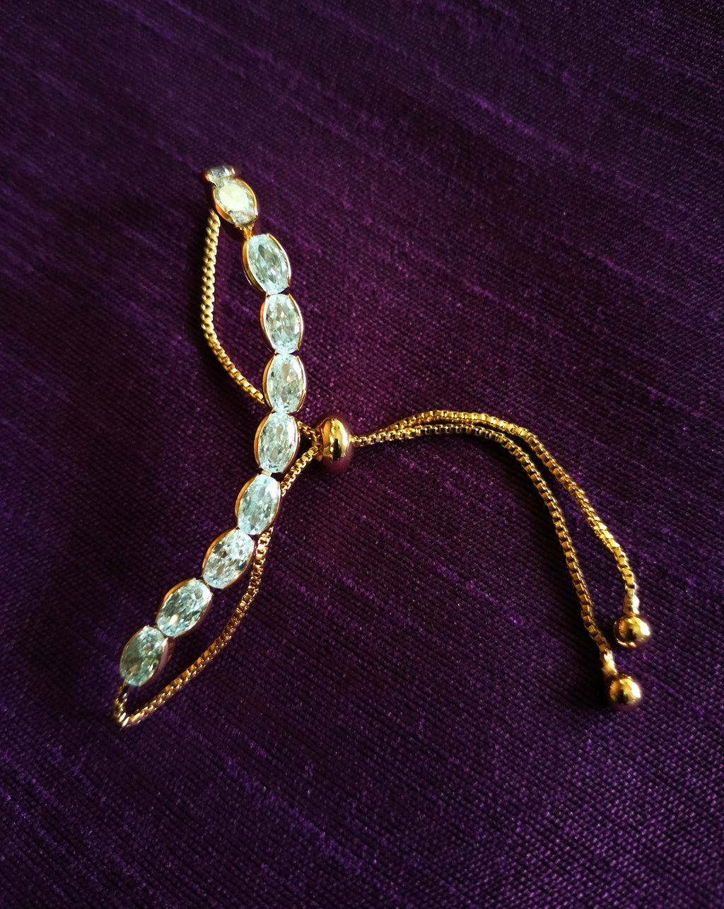 B0236_Lovely sleek design bracelets studded with a touch of american diamond stones.