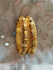 B0246_Gorgeous style Gold plated bangles with delicate craft work of beads.