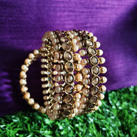 B0248_Lovely designer bangles with delicate craft work with a touch of stones & beads.