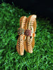 B0250_Lovely Trendy style Gold plated bangles with delicate craft work with a touch of ruby stones.