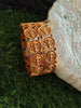 B0252_Lovely Ethnic style lakshmi design bangles with delicate work with a touch of green & pink ruby stones.