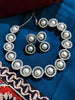 N0377_Classic Pearl embellished designer American Diamond necklace set.