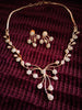 N0395_Elegant designer rose gold American Diamond necklace set with delicate work.