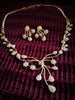 N0395_Elegant designer rose gold American Diamond necklace set with delicate work.