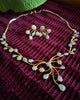 N0397_Elegant designer dual tone American Diamond necklace set with delicate work.