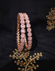 B0260_Elegant Rose Gold bangles embellished with dazzling American Diamond stones