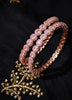 B0260_Elegant Rose Gold bangles embellished with dazzling American Diamond stones