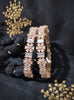 B0259__Elegant designer bangles with delicate designs studded with american diamond stones with a touch of ash color stones.