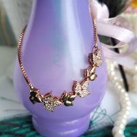 B0269_Lovely leafy design bracelets studded with delicate work of american diamond stones.