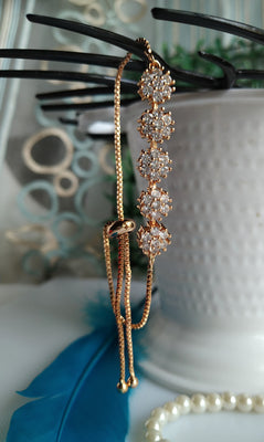 B0267_Lovely flower design bracelets studded with delicate work of american diamond stones.