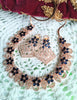 N0409_Gorgeous necklace embellished with american diamond stones with a touch of blue stones with delicate work.
