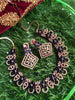 N0409_Gorgeous necklace embellished with american diamond stones with a touch of blue stones with delicate work.