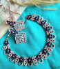 N0409_Gorgeous necklace embellished with american diamond stones with a touch of blue stones with delicate work.