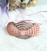 B0272_Gorgeous grand bracelets studded with delicate work of american diamond stones with a touch of pink stones.