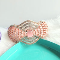 B0272_Gorgeous grand bracelets studded with delicate work of american diamond stones with a touch of pink stones.