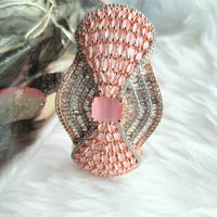 B0272_Gorgeous grand bracelets studded with delicate work of american diamond stones with a touch of pink stones.